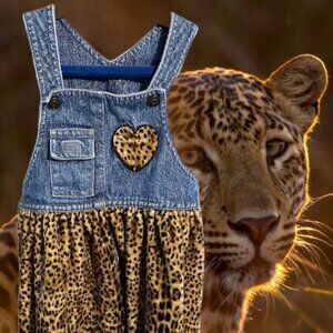 The Children's Place Jean Leopard Heart Dress